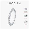 MODIAN D Colore Moissanite Anello Rotondo in Argento Sterling 925 Scintillante Impilabile Anelli a Fascia Sottile per Le Donne Regali di Gioielleria Raffinata di Nozze