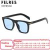 FELRES Occhiali da sole con lenti da lettura blu da uomo Occhiali da presbite colorati quadrati alla moda Designer da donna Occhiali da sole per lettori con ombra per esterni + 1,75