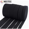 Meetee Nastro Elastico in Nylon 5/10M 10-80mm, Fasce Elastiche per Reggiseni, Cinghie per Abbigliamento, Nastro Elastico Nero, Accessori per Cucito Fai-da-Te