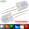 HVIERO 50/250/500PCS 10mm Diffuso Led Ultra Luminoso Diodo Rotondo Interno Edificio Illuminazione Segnaletica Decorazione Lampada pubblicitaria