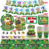 Hasbro Cartoon Zombies Gioco Decorazione di compleanno Stoviglie usa e getta Banner Torta Topper Piante Palloncini Set Piatto Decorazione di compleanno Giocattolo