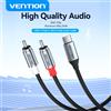Vention Cavo audio da USB C a RCA Cavo da tipo C a 2 RCA con DAC per amplificatore altoparlante Huawei Xiaomi Laptop USB C Splitter RCA Y
