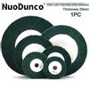 NuoDunco Disco Abrasivo a Lamelle Non Tessuto 100/125/150/200/250/300mm, Ruota di Lucidatura in Fibra di Nylon Verde, Foro 20mm, Spessore 1''