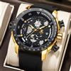 YaLaLuSi Orologio da uomo YaLaLuSi, orologio al quarzo classico nero e oro, alla moda e dallo stile impostrabile, multifunzionale, sportivo, idea regalo per uomo.