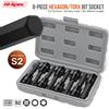 Hi-Spec 8 Pezzi Punta a bussola esagonale S2 1/2 Combo Set di prese di prolunga Chiave a bussola extra lunga Adattatore per cacciavite Chiave dinamometrica