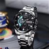 CURREN 8402 Orologio da Uomo in Acciaio Inossidabile, Quadrante Luminoso Creativo e alla Moda con Cronografo, Orologio di Lusso per il Tempo Libero, Reloj Hombre