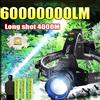 paweinuo 60000000LM Faro LED più potente Super luminoso 4000M Lampada frontale ricaricabile Torcia da campeggio esterna Lanterna da testa 18650