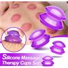 DUTRIEUX Set di 4 Coppette in Silicone per Massaggio, Terapia a Vuoto, Dimagrimento, Massaggio Viso e Corpo, Anti-Cellulite, Perdita di Peso