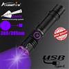 Alonefire Torcia UV Zoom 365/395nm Ricaricabile USB per Individuazione Adesivi, Urina di Animali Domestici, Tinea, Denaro e Minerali