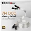 TODN 1 Paio di Cavi Audio 2RCA a 2RCA Hi-End 7N OCC Placcati in Argento con Connettori RCA WBT