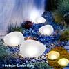 KDULIT Lampada da terra in vetro smerigliato con luce solare in pietra Lanterna impermeabile per esterni per lampada decorativa da cortile con luce verde da giardino
