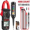 ANENG ST180 + B15 Pinza amperometrica Tester Pen Suit 4000 Conteggio Multimetro 30-1000V Rilevatore di tensione Misuratore Diagnostico Punto di interruzione Finder