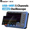 TOOLTOP Oscilloscopio digitale a 5 canali USB + WiFi Oscilloscopio portatile Frequenza di campionamento 3Msps Oscilloscopio per PC Android da 4,3 pollici