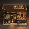 zuuton Case delle bambole in legno fai-da-te Kit modello di assemblaggio in miniatura Puzzle 3D con mobili leggeri Cottage Casa delle bambole per amici Regali di Natale