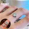 BXINY Linea di pesca trasparente Anelli Moissanite Argento S925 Certificato GRA Lab-grown Diamante Solitario Fedi nuziali Gioielleria raffinata