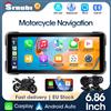 Srnubi 6,86 pollici Wireless CarPlay Moto Cruscotto digitale portatile per moto Schermo di visualizzazione di navigazione GPS Monitor Android Auto