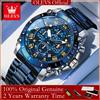 OLEVS Nuovi orologi al quarzo da uomo 47 mm quadrante grande orologio da uomo impermeabile cronografo con fasi lunari orologi da uomo originali di marca di lusso