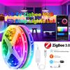 YSRSAI Striscia LED USB 5V Luce RGB Tuya Zigbee 3.0 Controllo intelligente Nastro LED flessibile Adesivo TV Retroilluminazione Decor Lavoro per Alexa Google