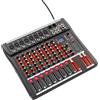 Bymaocar Mixer professionale a 7/8 canali, soundboard Konsole con ingresso per registrazione PC USB Bluetooth Jack per microfono XLR
