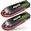OVONIC Batteria Lipo OVONIC 3S 25C 2200mAh 11.1V con Connettore T per Aeromodelli, Elicotteri, Quadricotteri, Auto RC, Camion, Barche - Confezione da 2