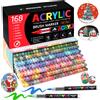kissbuty Set di pennarelli liquidi diretti da 12-168 colori, disegni a mano fai da te, penne per vernice acrilica Graffiti Paint Art, perfette per artisti/studenti