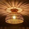 JOYINLED E27 Wabi-sabi Lampada da soffitto con paralume in vimini naturale intrecciato a mano per ristorante Sala da tè Soggiorno Lampade da soffitto vintage retrò