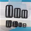 Meetee 10-200 Pezzi Fibbie in Plastica Nera 20-50mm, Fibbie Scorrevoli Tri-Glide per Cinghie di Zaini, Cinture, Accessori per Cucito
