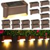 ctzsoop Confezione da 4/16 luci per gradini solari luci per scale con sensore di movimento esterno lampada da giardino con accensione/spegnimento automatico impermeabile per scale terrazza cortile
