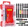 Geinxurn Set di punte per avvitatore a impulsi Geinxurn Ultra Torque (PH/PZ/Torx/Hex), punte miste multi-inserto con portapunte e custodia