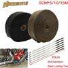 PowerMotor 5 cm * 5 M/10 M/15 M Moto Di Scarico Wrap Silenziatore Nastro Termico Scudo Termico Sistemi di Isolamento con Fascette In Acciaio Accessori Moto