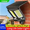 intelamp Lampada Solare da Esterno Intelamp con Batteria a Lunga Durata 4000mAh, Luce di Sicurezza con Due Sensori di Movimento per Giardino, Cortile e Garage