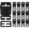 Meetee 2-30 Set di Accessori per Riparazione Collari per Cani 20/25/38mm, Moschettoni in Plastica per Zaini, Fibbie a Sgancio Rapido, Ganci Regolabili per Cinture