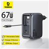 Baseus 67W 100W Caricatore rapido GaN Caricatore USB C Cavo retrattile Caricatore per telefono per iPhone Caricatore per laptop Samsung Caricatore PD QC