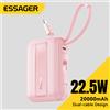 Essager Mini Power Bank con cavi 20000mAh PD 22,5W Batteria esterna per telefono a ricarica rapida per Xiaomi Huawei iPhone 16 15 14 Pro