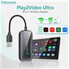 OTTOCAST Play2Video Adattatore per auto Android CarPlay ultra wireless per Youtube per Netflix Video Box Accessori per auto