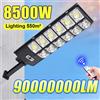 paweinuo 90000000LM 8500W Sensore di movimento esterno Luce telecomando Lampada ad energia solare Illuminazione da giardino IP65 Luce stradale impermeabile