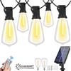 Grensk Luci a stringa solari a LED ST38 dimmerabili per esterni, infrangibili, alimentate a energia solare, con telecomando, per giardino, bistrot, caffè, campeggio, decorazioni