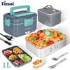 TINSOL Nuovo Lunch Box Elettrico da 3,5 L 90 W Riscaldatore per Alimenti Portatile Adatto per Auto o Casa Riscaldamento per Pranzo a Prova di Perdite Microonde