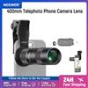 NEEWER Teleobiettivo da 400 mm Obiettivo della fotocamera del telefono con clip per obiettivo filettato da 17 mm Distanza di messa a fuoco macro minimale da 70 cm per iPhone Samsung
