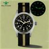 Militado ML05B Orologio da campo Miyota 2035 Movimento al quarzo Vetro zaffiro C3 Verde luminoso 100 Impermeabile 38 mm Orologi vintage