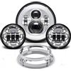 SOYAVISION 7 "LED Proiettore Faro 4.5" Fendinebbia Passante Per Harley Touring Electra Glide Road King Softail Night Train Bad Boy