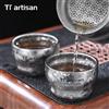 Tiartisan Titanium 80ml Doppio strato Tazza da tè a forma di zucca Campeggio esterno Tazza da caffè ultraleggera Zaino Escursionismo Bicchieri portatili