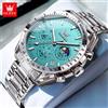 OLEVS Orologio da uomo al quarzo originale Orologio da polso da uomo con cronografo impermeabile in acciaio inossidabile con fasi lunari Orologio automatico con data 3618