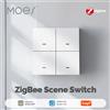 MOES Interruttore scena ZigBee 4 Gang Wireless 12 pulsanti Controller Tuya Scenario di automazione Alimentato a batteria Funziona con Smart Life