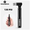 ROCKBROS 130psi Pompa per bici Mini portatile Gonfiatore per pneumatici Pompa per bicicletta Pompa ad aria a mano ultraleggera in alluminio Pompa per ciclismo su strada MTB