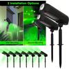 XIWANGFIRE Faretto solare e lampada da parete 2 in 1 IP55 LED verde/caldo impermeabile per giardino, percorso, ambiente decorativo, illuminazione per alberi
