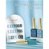 XEIJAYI6pcs 15ml Set di smalti gel per unghie Kit di smalti gel semipermanenti blu Tutti Soak Off UV LED Vernis Nail Art Fai da te Home Salon Regalo