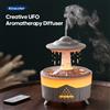 kinscoter Umidificatore d'aria spruzzatore diffusore di aromi UFO creativo con anello di nebbia d'acqua Funziona con olio essenziale rilascia le nebbie d'acqua fini