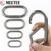 Meetee 2-5 Pezzi Moschettone a Molla Ovale in Acciaio Inossidabile 5-10mm, Fibbia ad Anello per Cinghie Borsa, Chiusura di Connessione, Anello per Collare Cane, Accessori Portachiavi