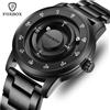 FOXBOX Orologio Planet Design Moda Puntatore magnetico galleggiante Cuscinetto a sfere gratuito Orologio al quarzo impermeabile semplice creativo per uomo